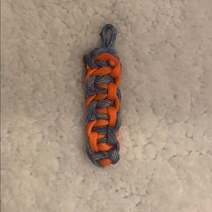 Handmade Orange and Light Blue Paracord keychain